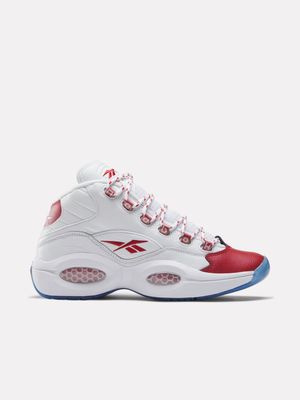 Reebok Men's Question Mid White/Red Sneaker