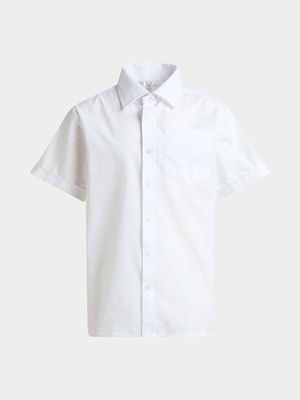 Jet Boys White Short Sleeve School Shirt