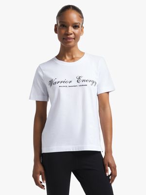 Womens TS Graphic Cotton White Tee