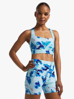 Womens TS Essential Sculpt Floral All Over Print Blue Hotpants