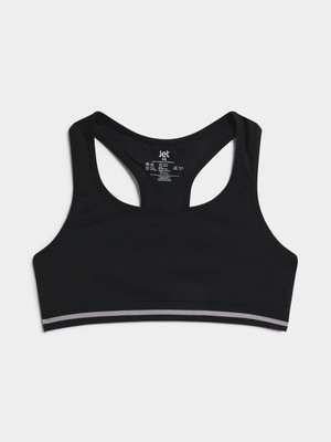 Jet Older Girls Black Seamless Raceback Top