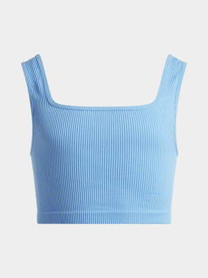 Jet Older Girls Blue Seamless Square Neck Top