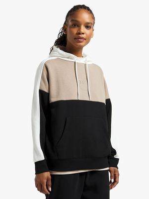 Womens TS Colourblock Black/Stone/Milk Hoodie