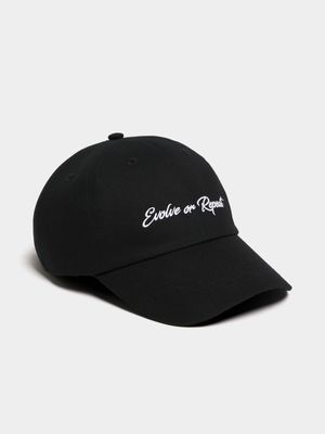 Men's Markham Slogan "Evolve or Repeat" Black Dad Cap