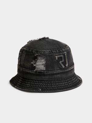 Men's Relay Jeans Rip n Repair Black Denim Bucket Hat