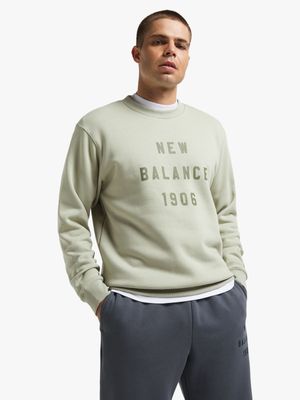 New Balance Men's Iconic Collegiate Olive Sweat Top