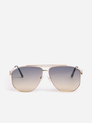 Double Bar Angular Aviator Sunglasses