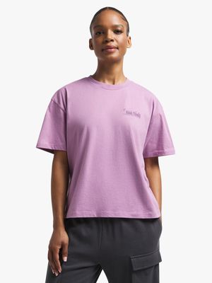 Womens TS Boxy Mauve Graphic Tee