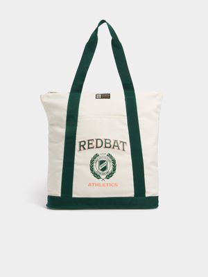 Redbat Unisex Athletics Shopper Cream/Green Bag