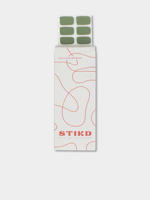 STIKD Olive Green Semi Cured Gel Nail Stickers