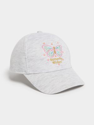 Jet Toddler Girls Grey Melkange Butterfly Wishes Cap