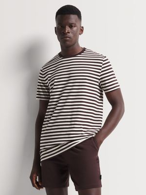 Men's Markham Horiztonal Chocolate/Milk Stripe T-shirt