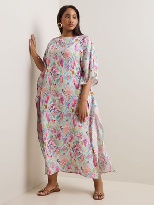 Women's Iconography Slash Neck Kaftan