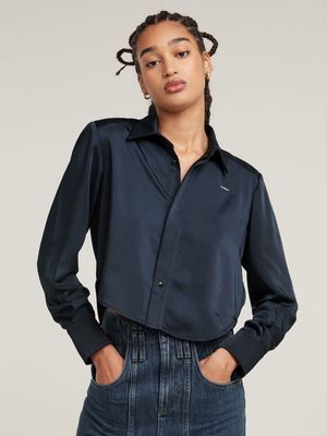 G-Star Women's Holiday Cropped Dark Blue Shirt