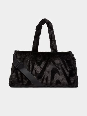 Nike Women's Sportswear Faux Fur Tote Black Bag