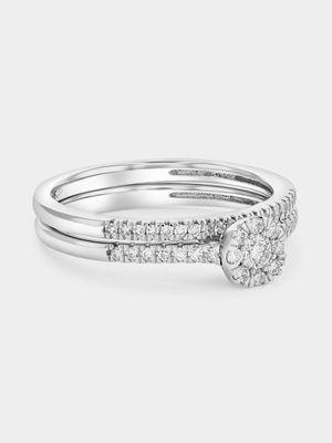 White Gold 0.3 Lab Grown Diamond Solitaire Illusion Twinset Ring