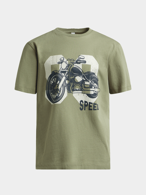 Older Boy's Green Graphic Print T-Shirt