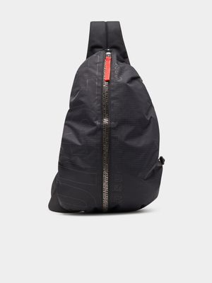 Men's Diesel Black Zip-D Sling Bag Backpack