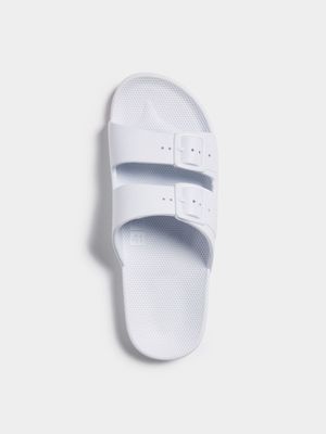 Womens Freedom Moses White Slides