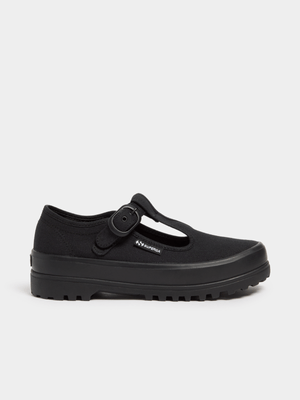 Superga Women's Alpina Buckle Black Sneaker