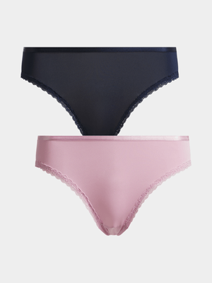 Jet Women's Lilac/Navy 2 Pack Brazillian