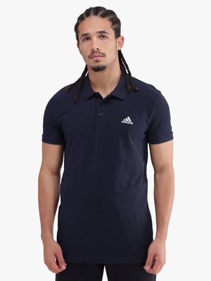 Mens adidas Pique Navy Polo