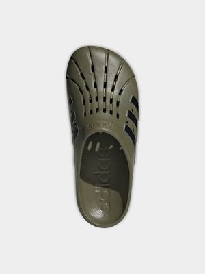 Womens adidas Adilette Clog Olive/Black Slides