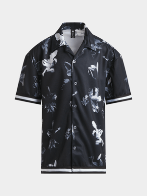 Jet Older Boys BlackFloral Shirt