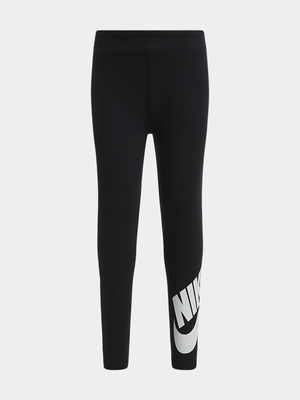 Nike Girls Kids Club High Rise Black Leggings