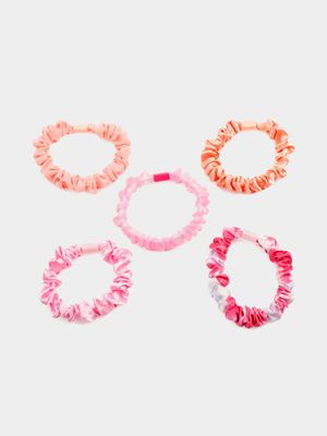 Girl's Pink 5-Pack Skinny Scrunchies