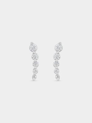 White Gold 0.26ct Lab Grown Diamond Journey Stud Earrings