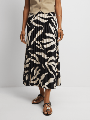 Jet Women's Black/White Sunray Pleated Skirt