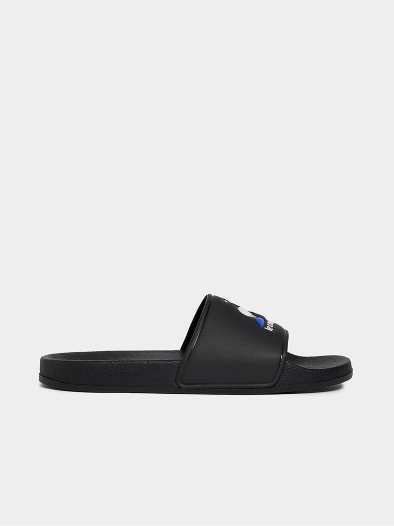 Men s Le Coq Sportif Black Slide Sandals Bash