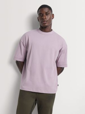 Men's  Markham Raw Edge Detail Dark Pink T-Shirt