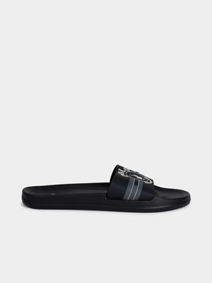 Men's Polo Black Crest Pool Slides