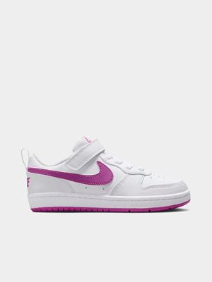 Junior Pre-School Nike Court Borough Recraft White/Hot Fuchsia Sneakers