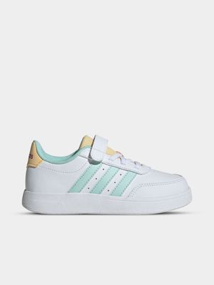 Junior Pre-School adidas Breaknet 2.0 White/Mint/Yellow Sneakers