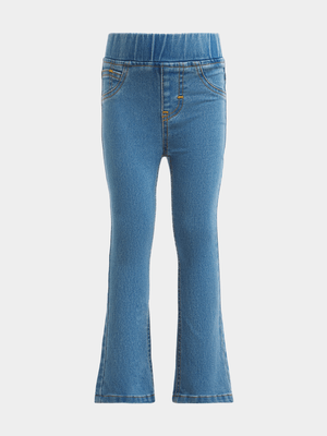 Younger Girl's Mid Wash Skinny Flare Jeggings