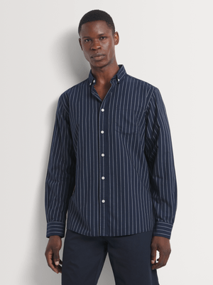 Men's Markham Stripe Oxford Navy Shirt