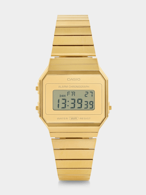 Casio Retro Gold Plated Digital Bracelet Watch