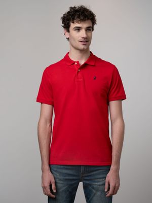 Men's Polo Red Stretch Pique Golfer