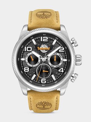 Timberland Henniker II Stainless Steel Grey Dial Tan Leather Watch