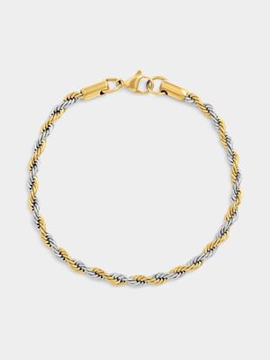 Gold & Silver Plated Rope Bracelet