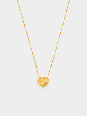 9ct Yellow Gold & Sterling Silver Heart Slider Pendant