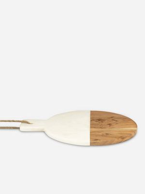 chopping paddle marble wht & wood