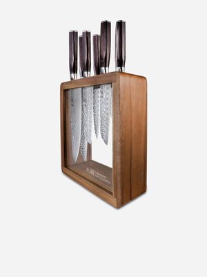 Cuisine::pro Damashiro EMPEROR Mokuzai Knife Block 7Pc