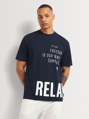 Men's Relay Jeans Multi-Panel Navy T-Shirt