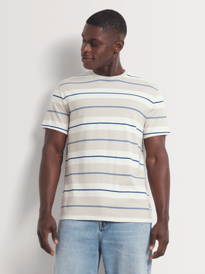 Men's Relay Jeans Striped Variegated Ecru T-Shirt