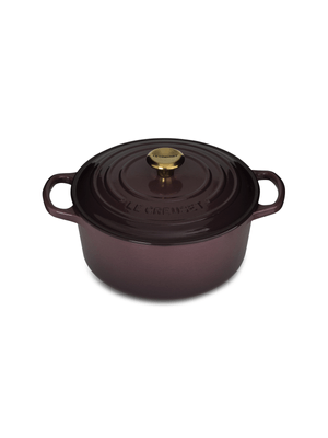 le creuset fig round cocotte 22cm