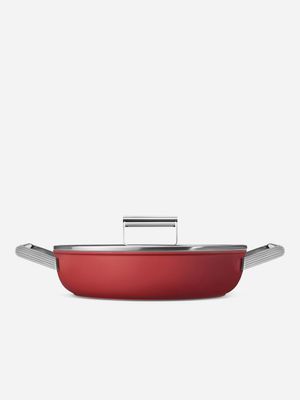 smeg deep pan w/lid matt 28cm